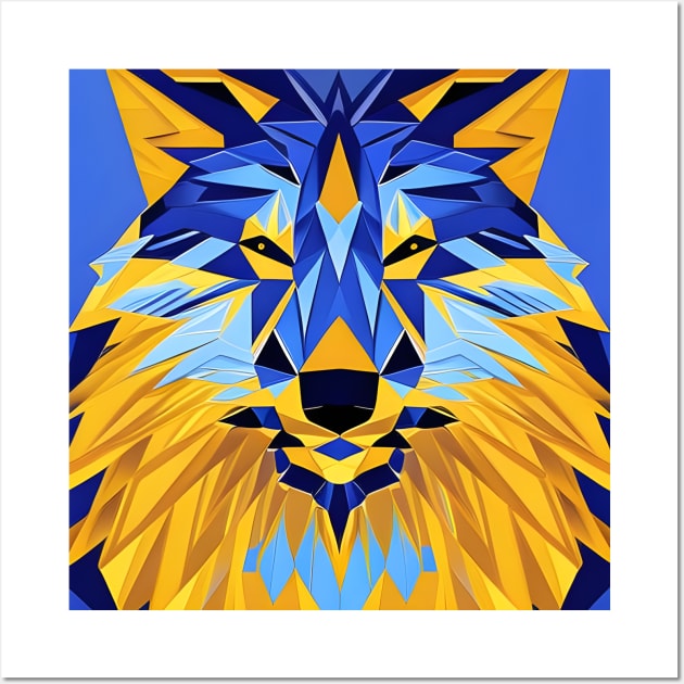 Pop Art Geometric Wolf Face Wall Art by Chance Two Designs